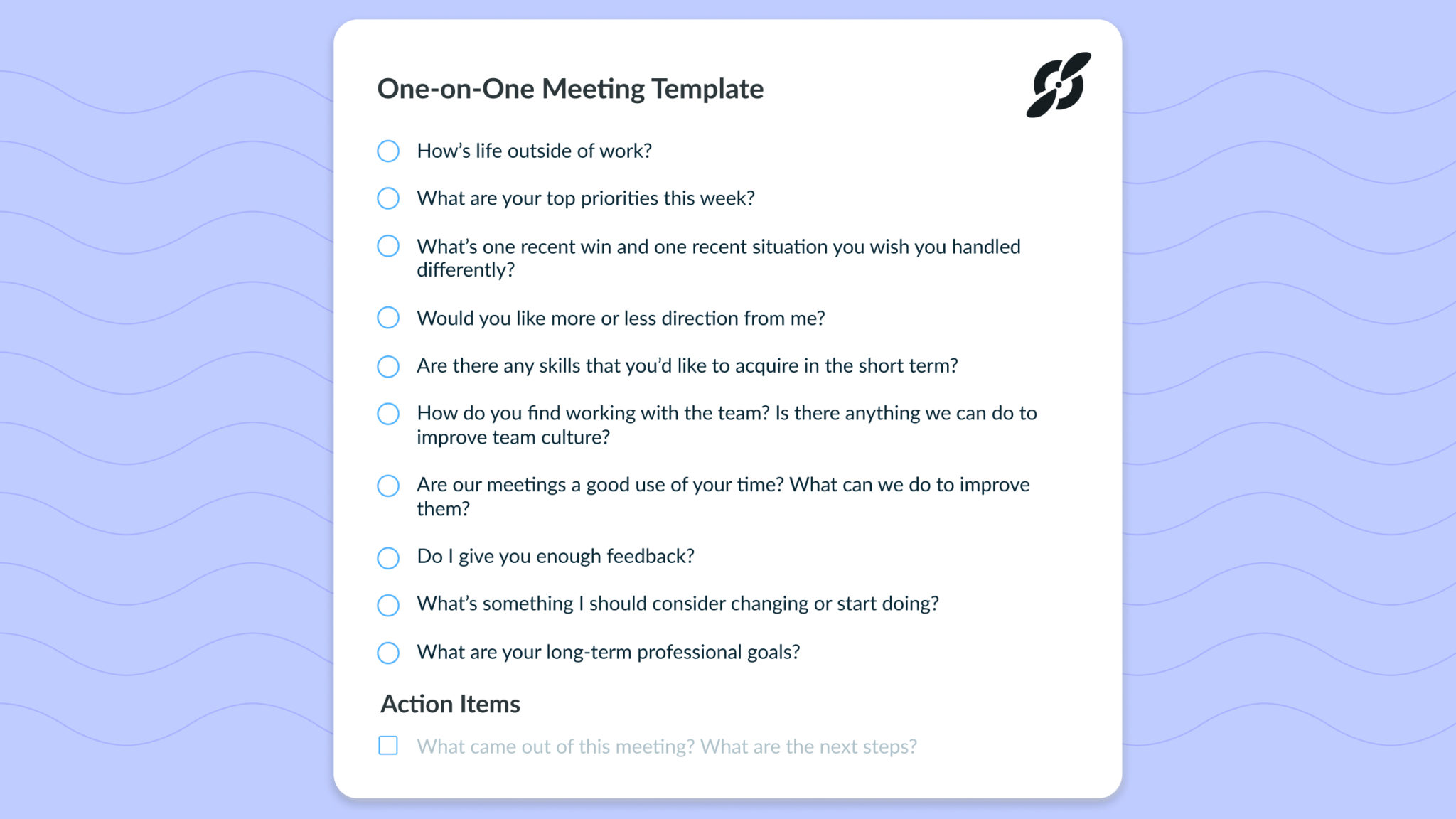 1 On 1 Meeting Template