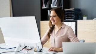 woman having one on one virtual meeting