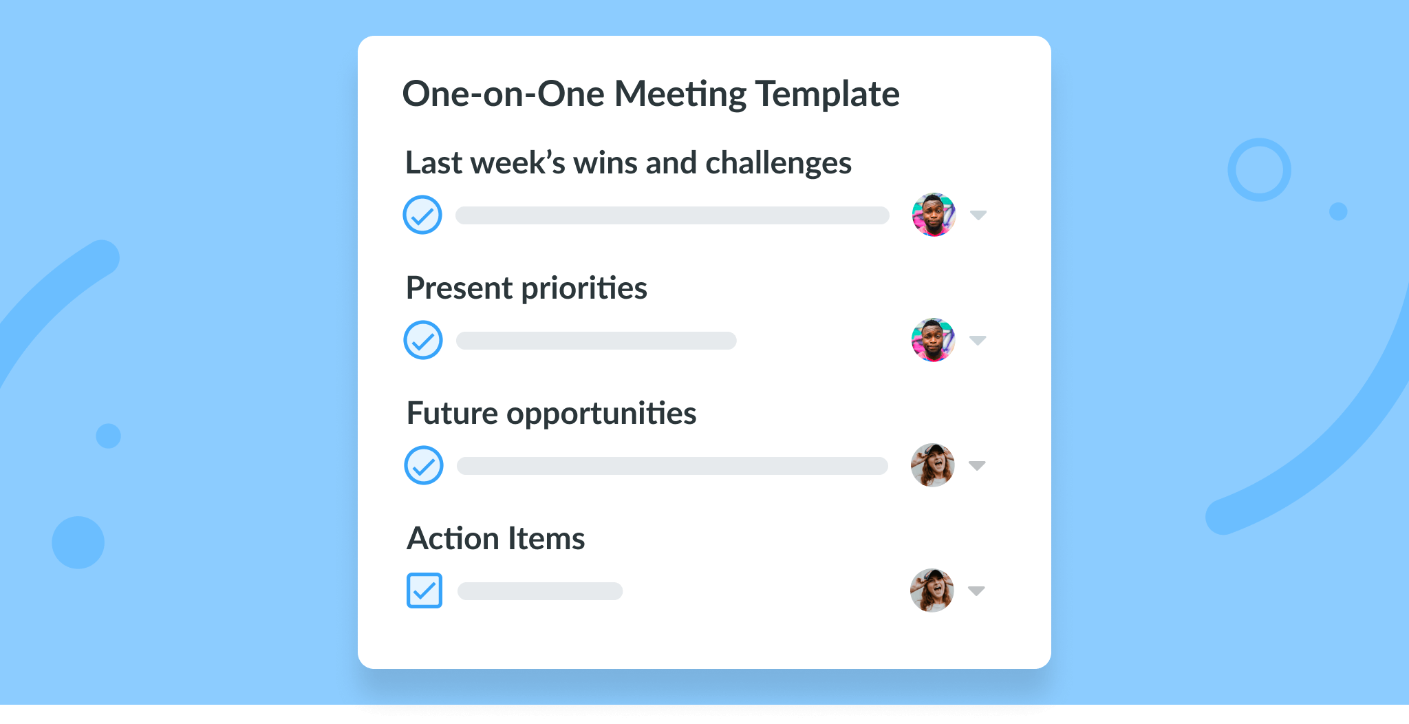 One on One Meeting Template Chronological