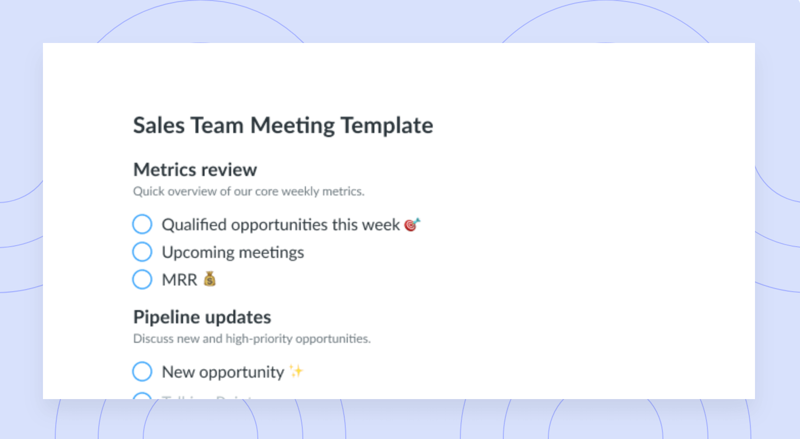 Sales Meeting Agenda Teams