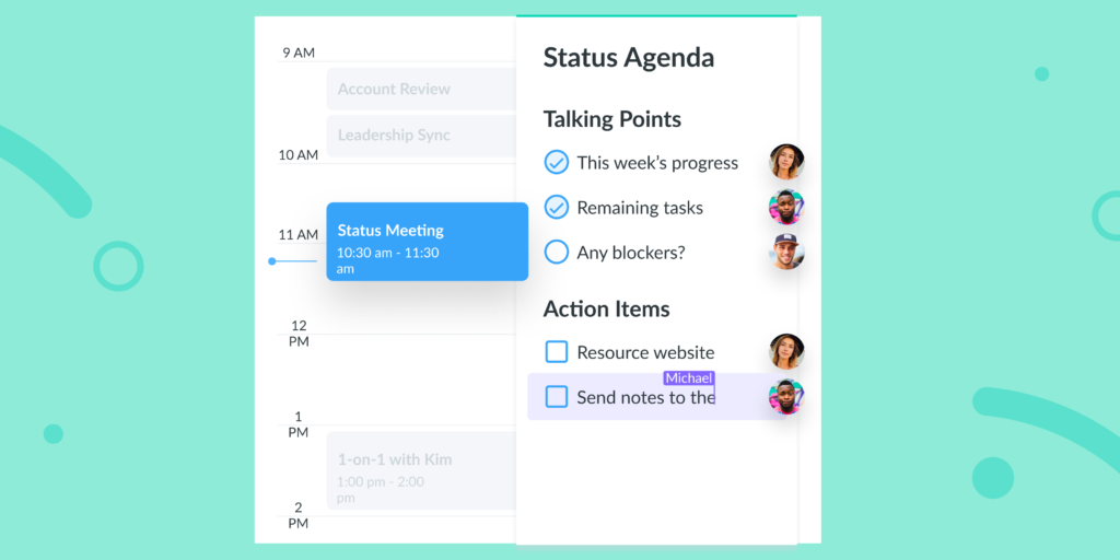 Remote meeting agenda