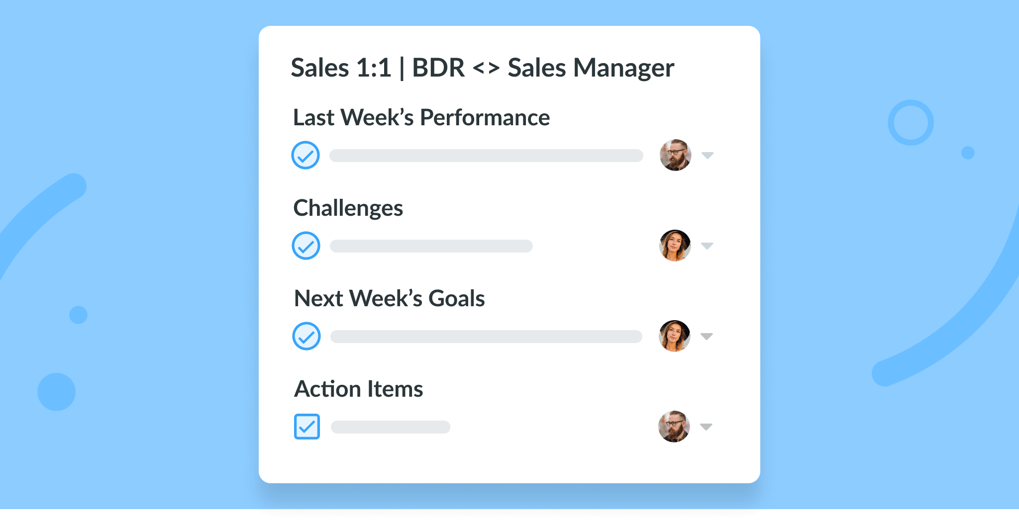 Sales OneonOne Meeting Template for Sales Managers and BDRs