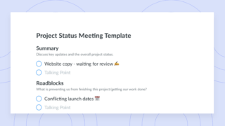 project status update meeting preview