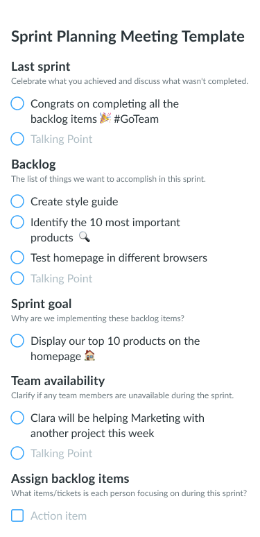 Issue of type “Sprint Planning Meeting”. Other issue types are