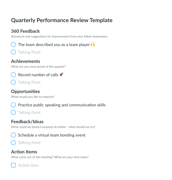 Quarterly Performance Review 1x