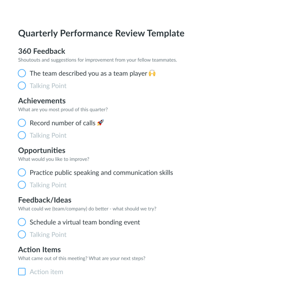 Performance Review Meeting Template