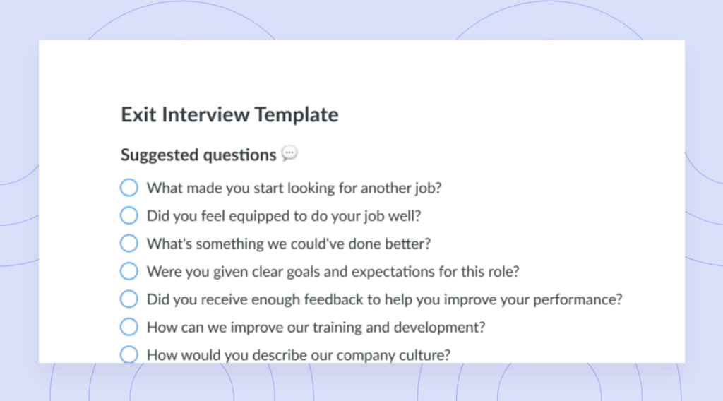 exit interview template preview