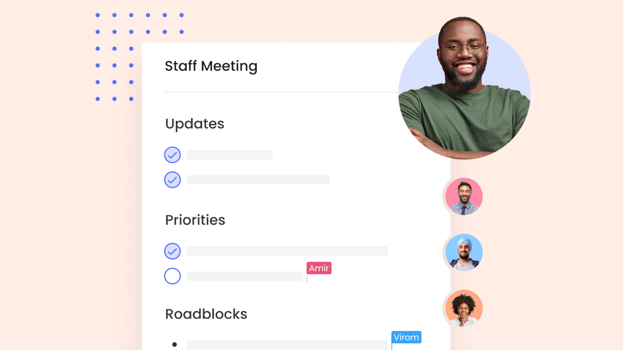 Staff Meeting Agenda 7 Topics Template Fellow app