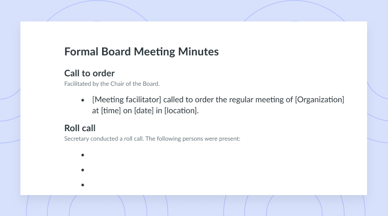 how to write minutes of meeting