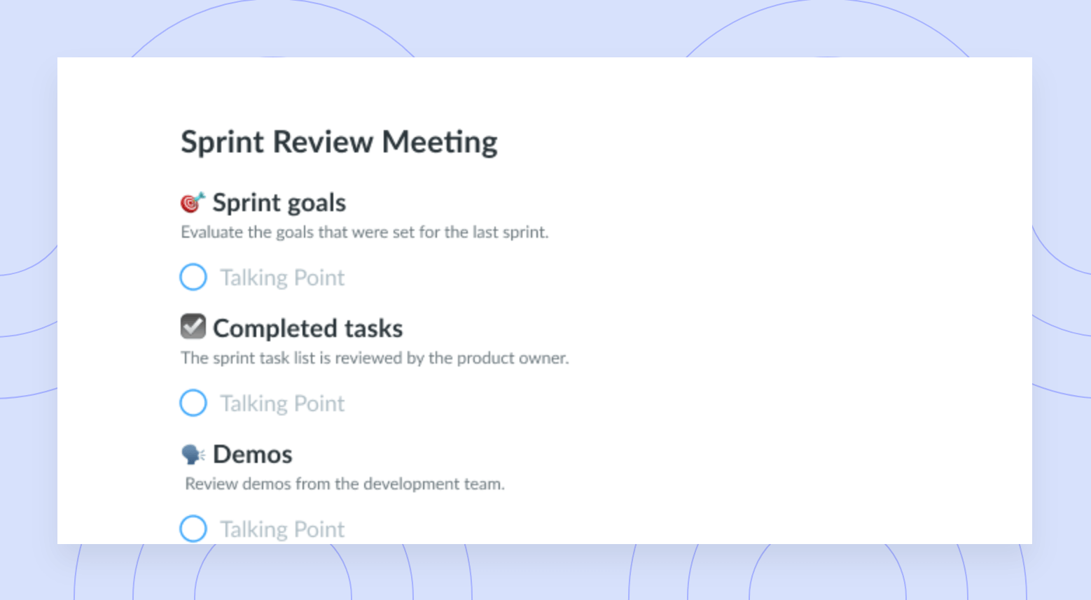 Sprint Review Meeting Agenda Template Fellow.app