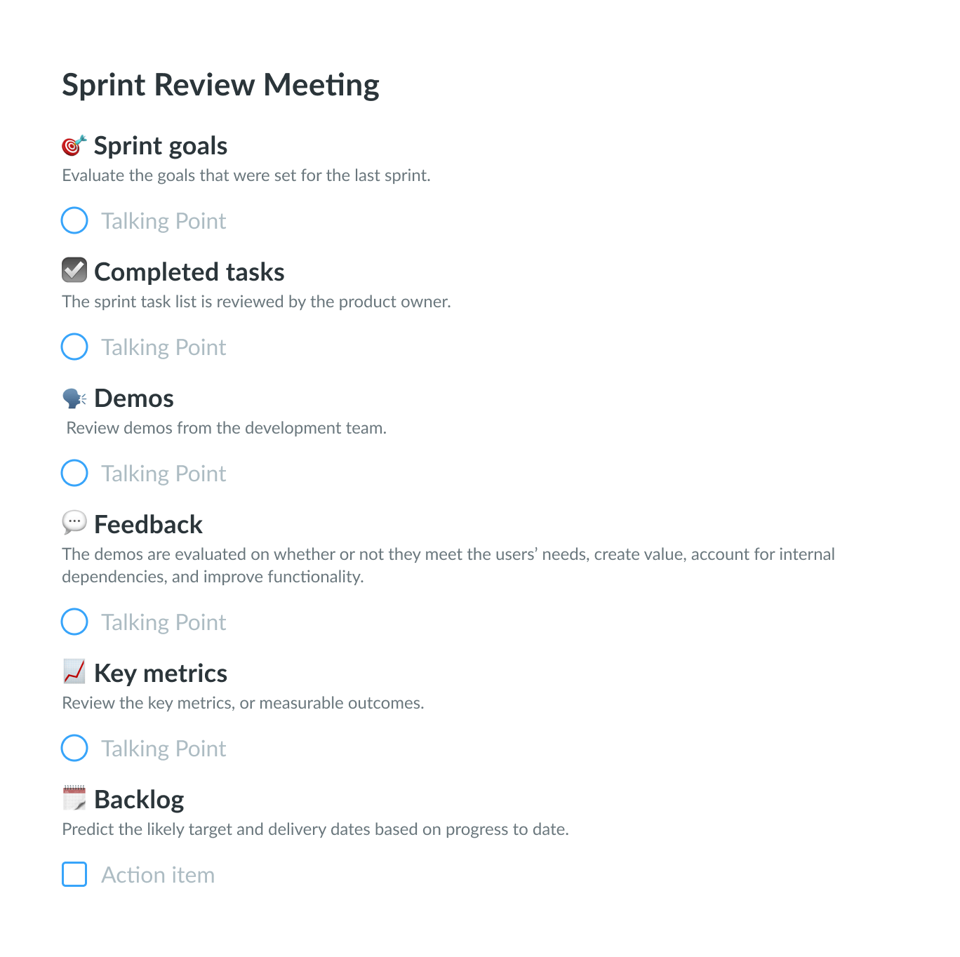 Top Sprint Review Meeting Agenda Template [Updated Version] • ZipDo