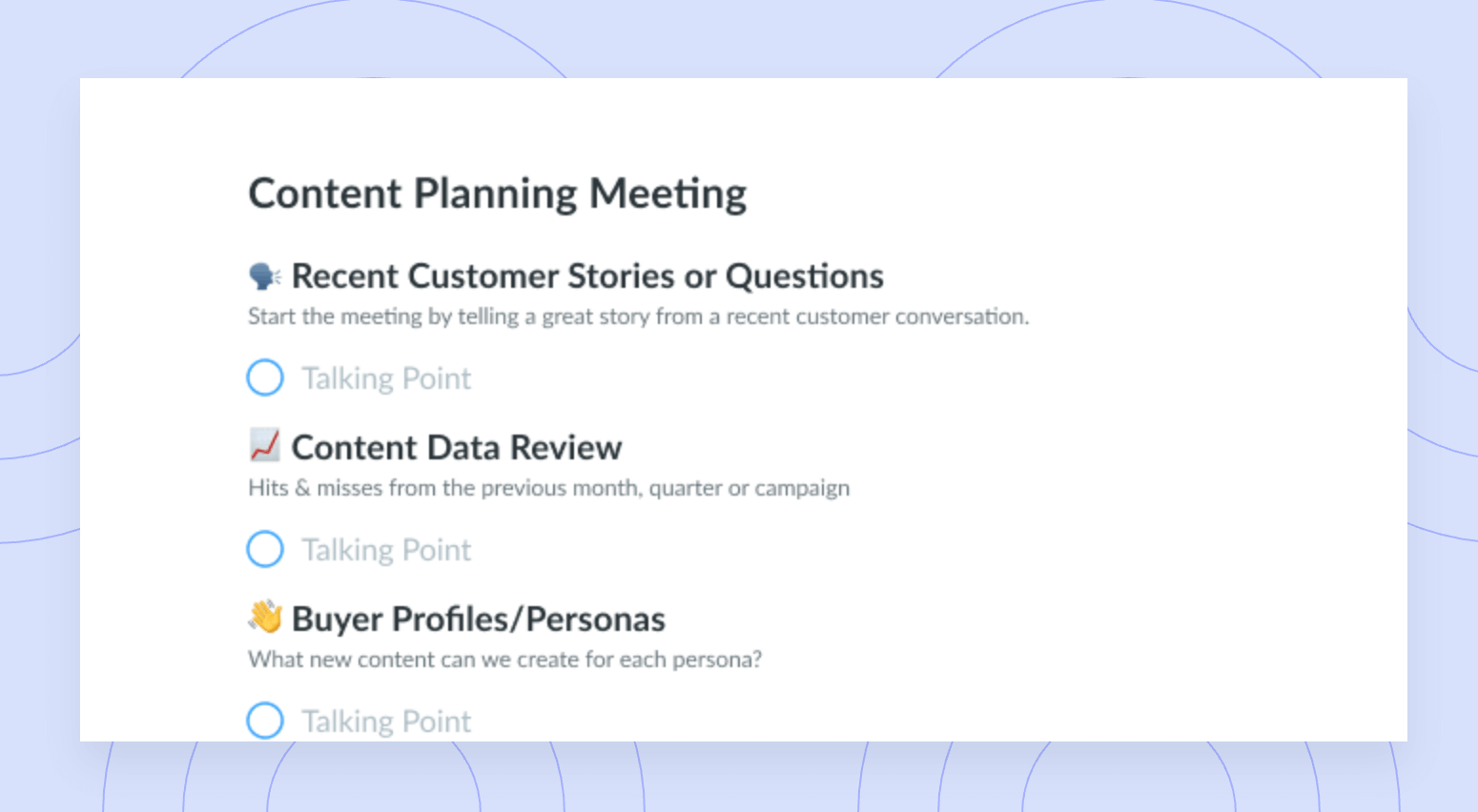 Content Planning Meeting Template