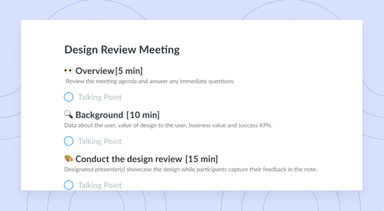 Design Review Meeting Template