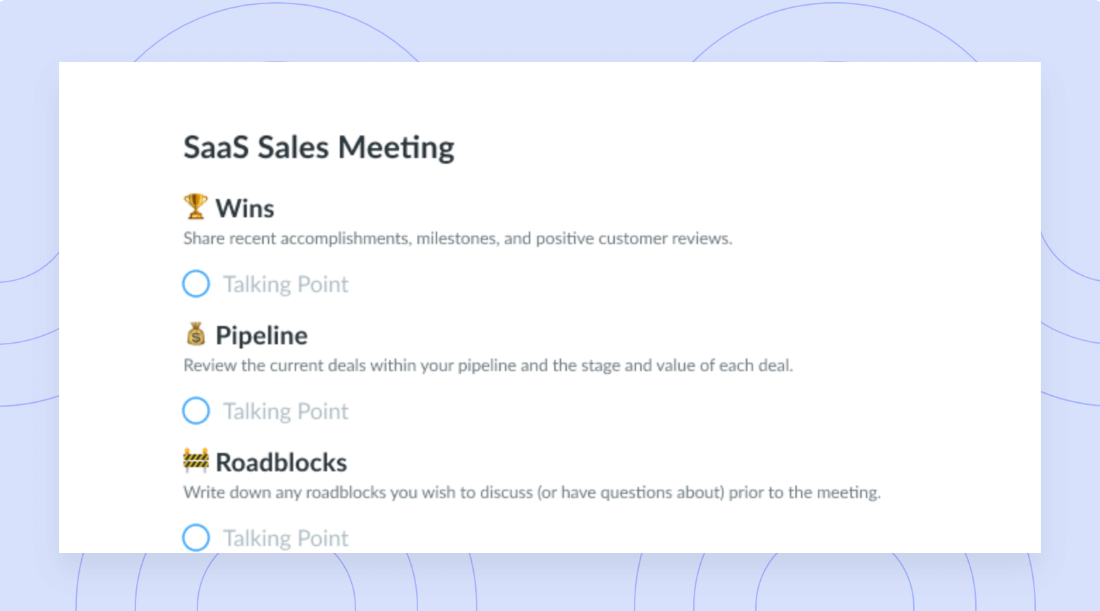 SaaS Sales Meeting Template