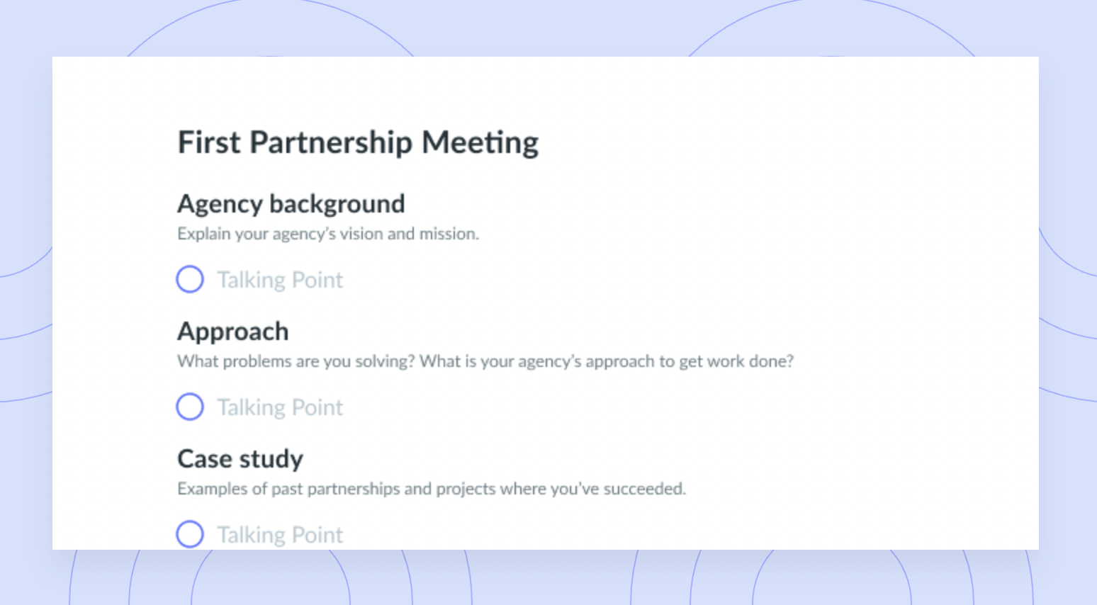 Agency Partnership Meeting Template