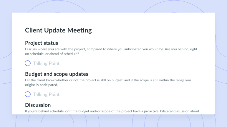 Client Update Meeting Template