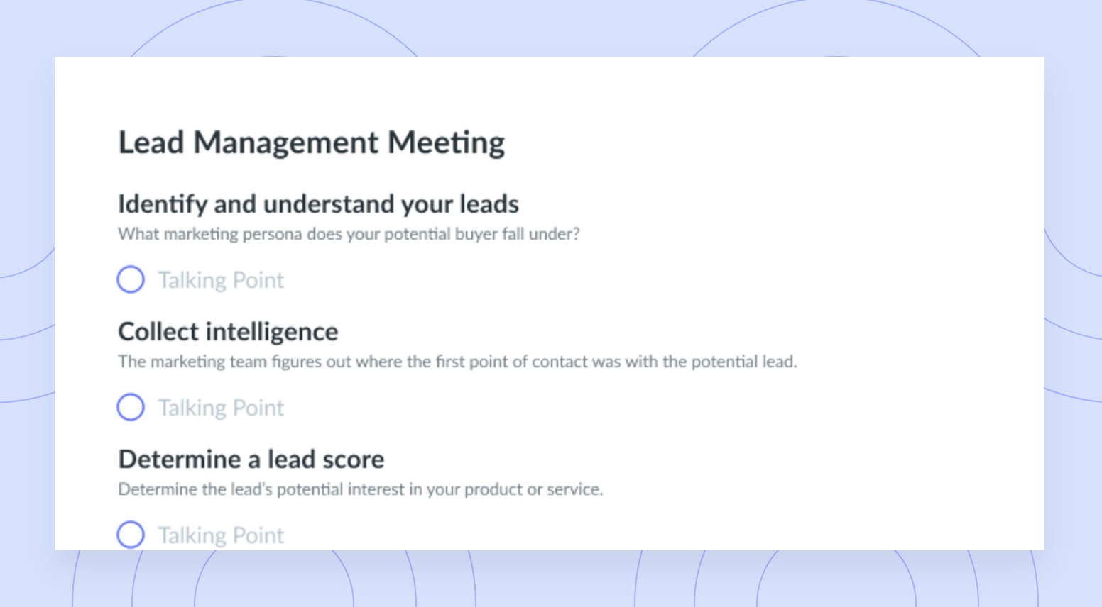 Lead Management Meeting Template