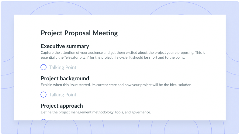 Project Proposal Meeting Template