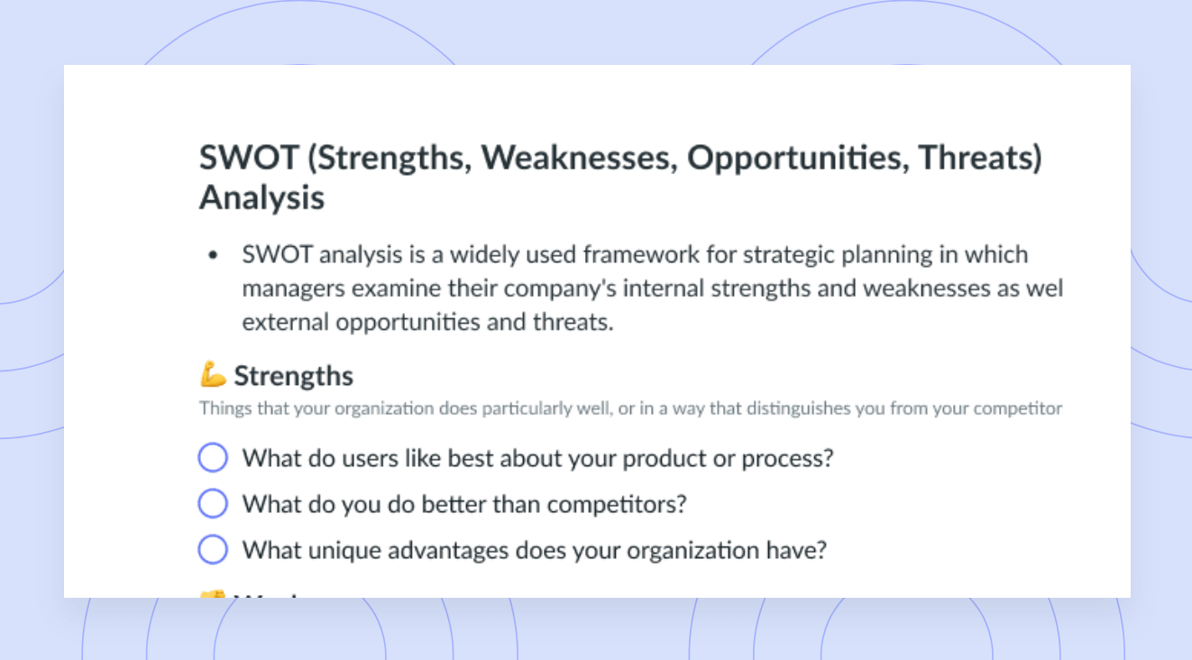 swot analysis strategic planning process