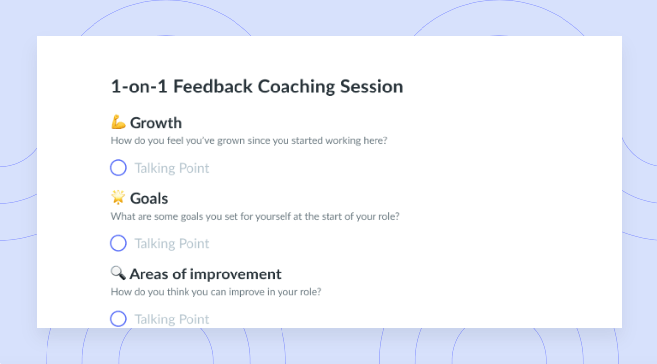 1-on-1 Feedback Coaching Session Template