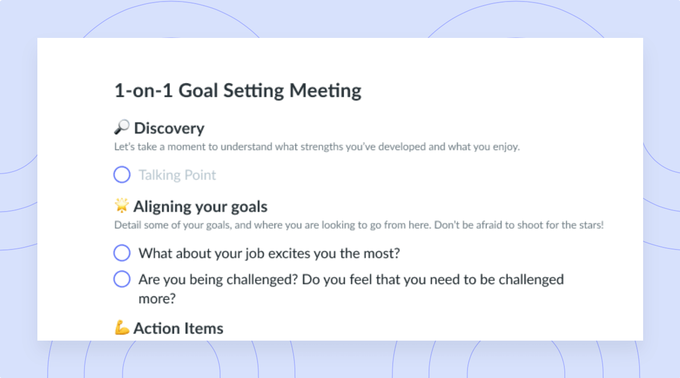 1-on-1 Goal Setting Meeting Template