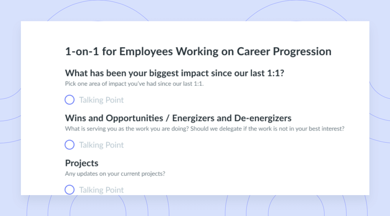 1-on-1 for Employees Working on Career Progression Template