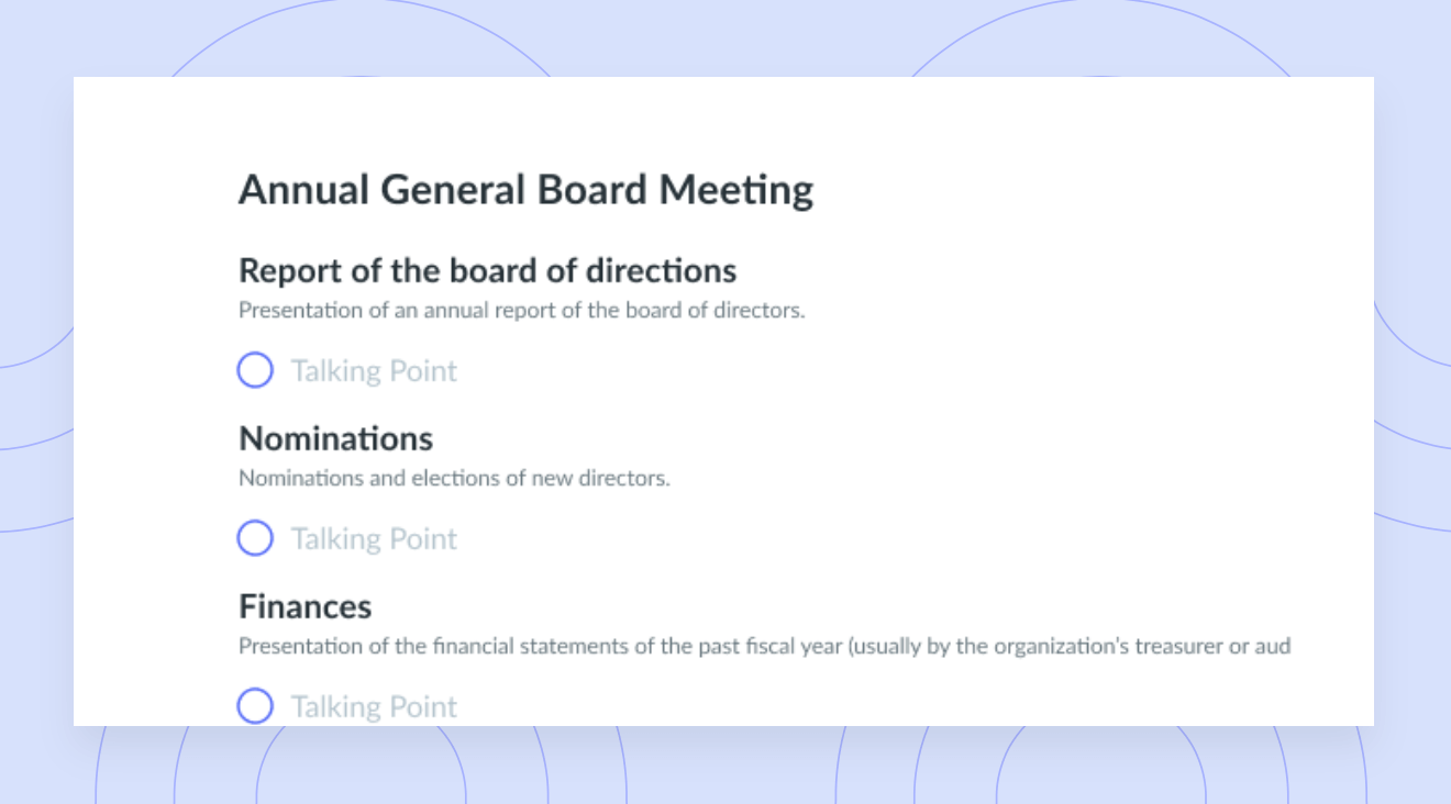 Annual General Board Meeting Template