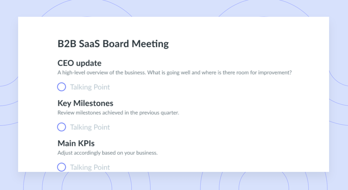 B2B SaaS Board Meeting Template