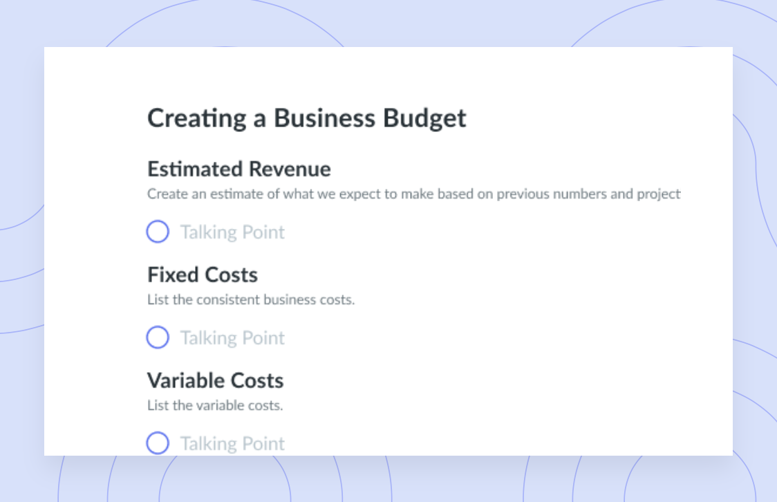 Creating a Business Budget Template