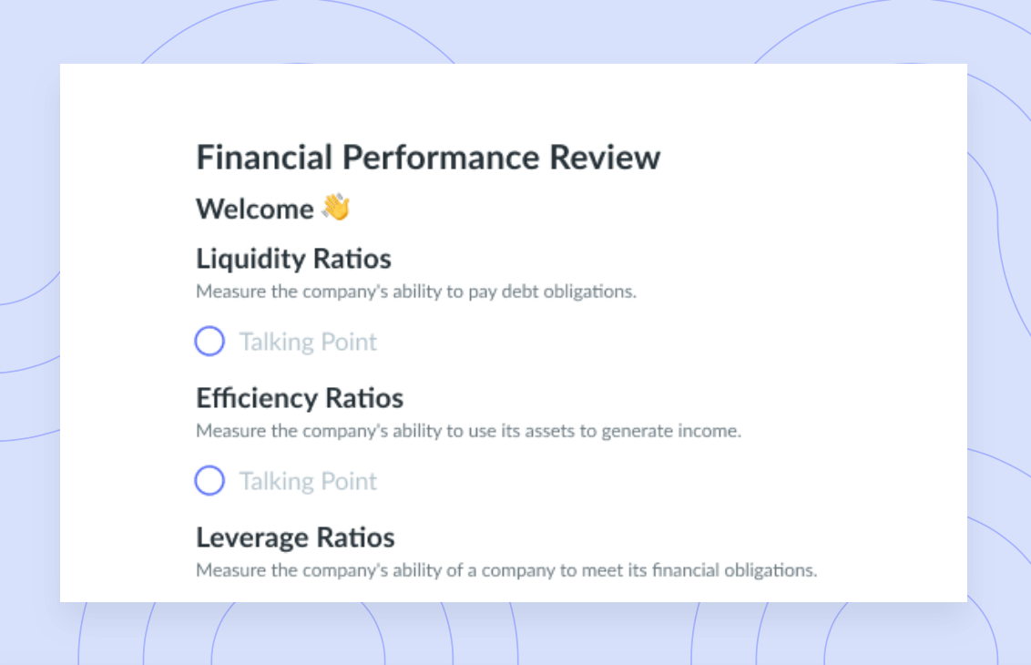 Financial Performance Review Template