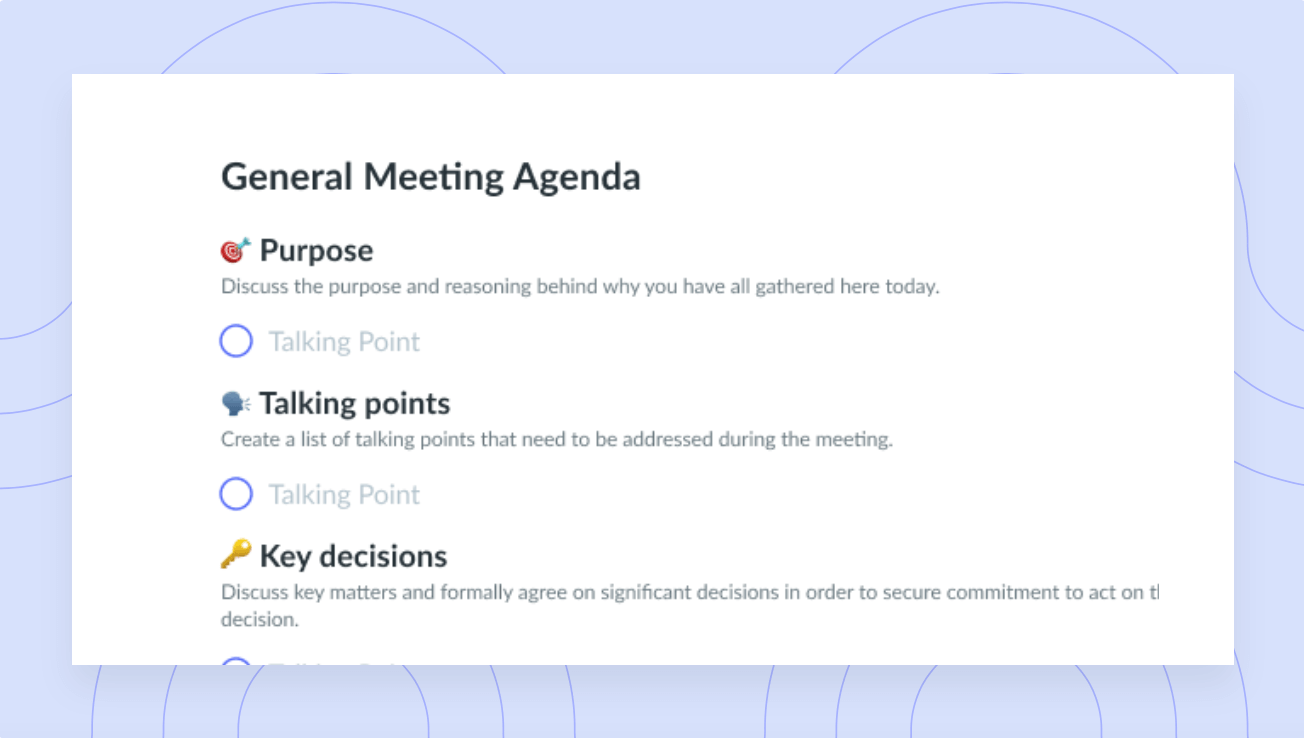 General Meeting Agenda Template