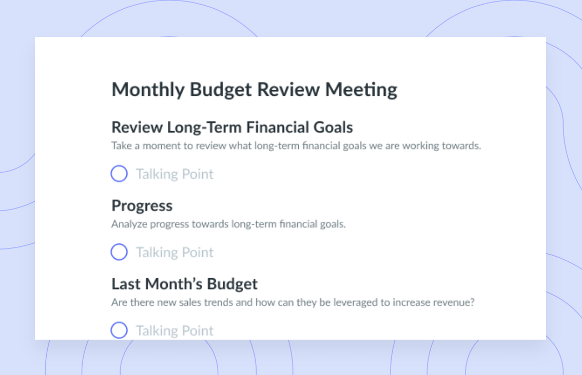 Monthly Budget Review