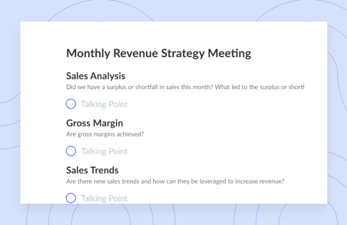 Monthly Revenue Strategy Meeting Template