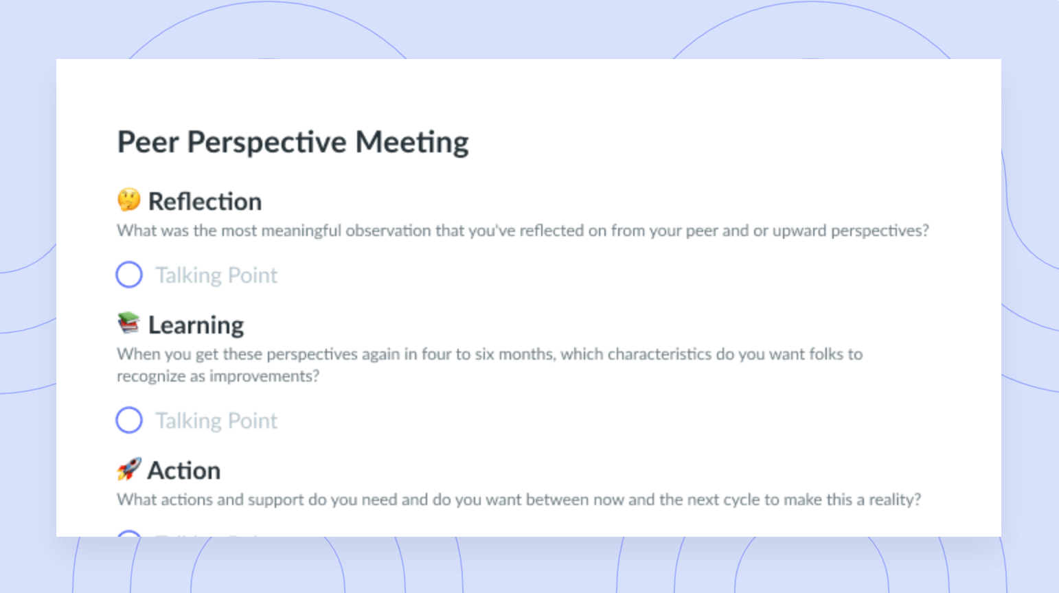 Peer Perspective Meeting Template