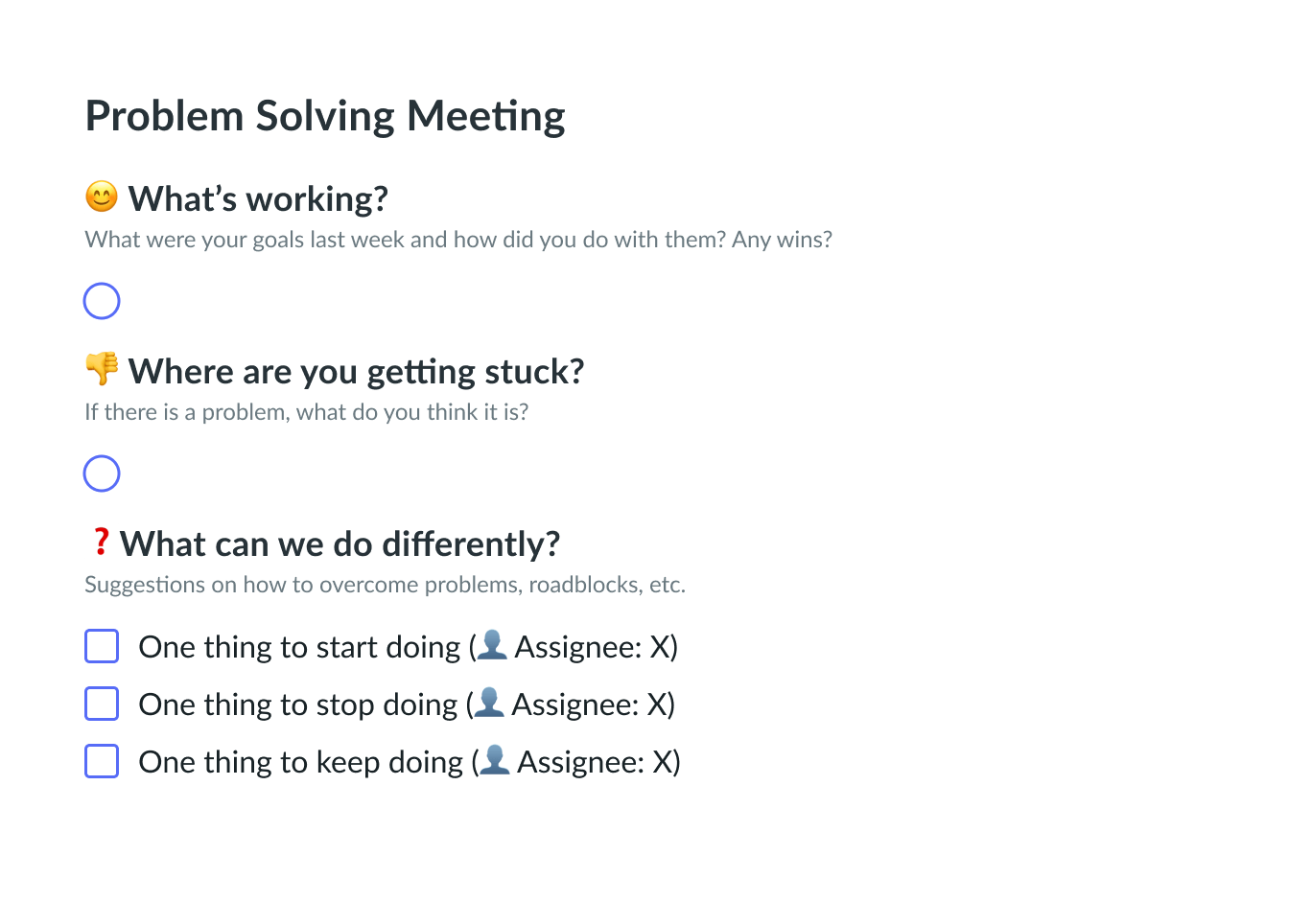 problem solving meeting script