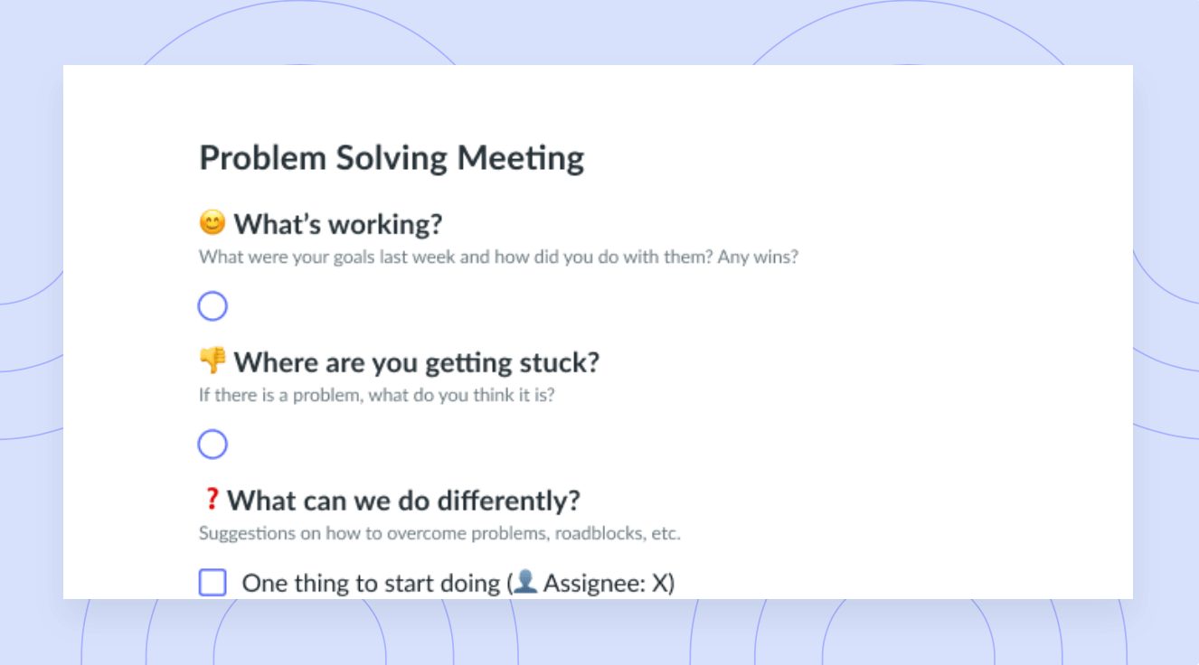 problem solving meeting script