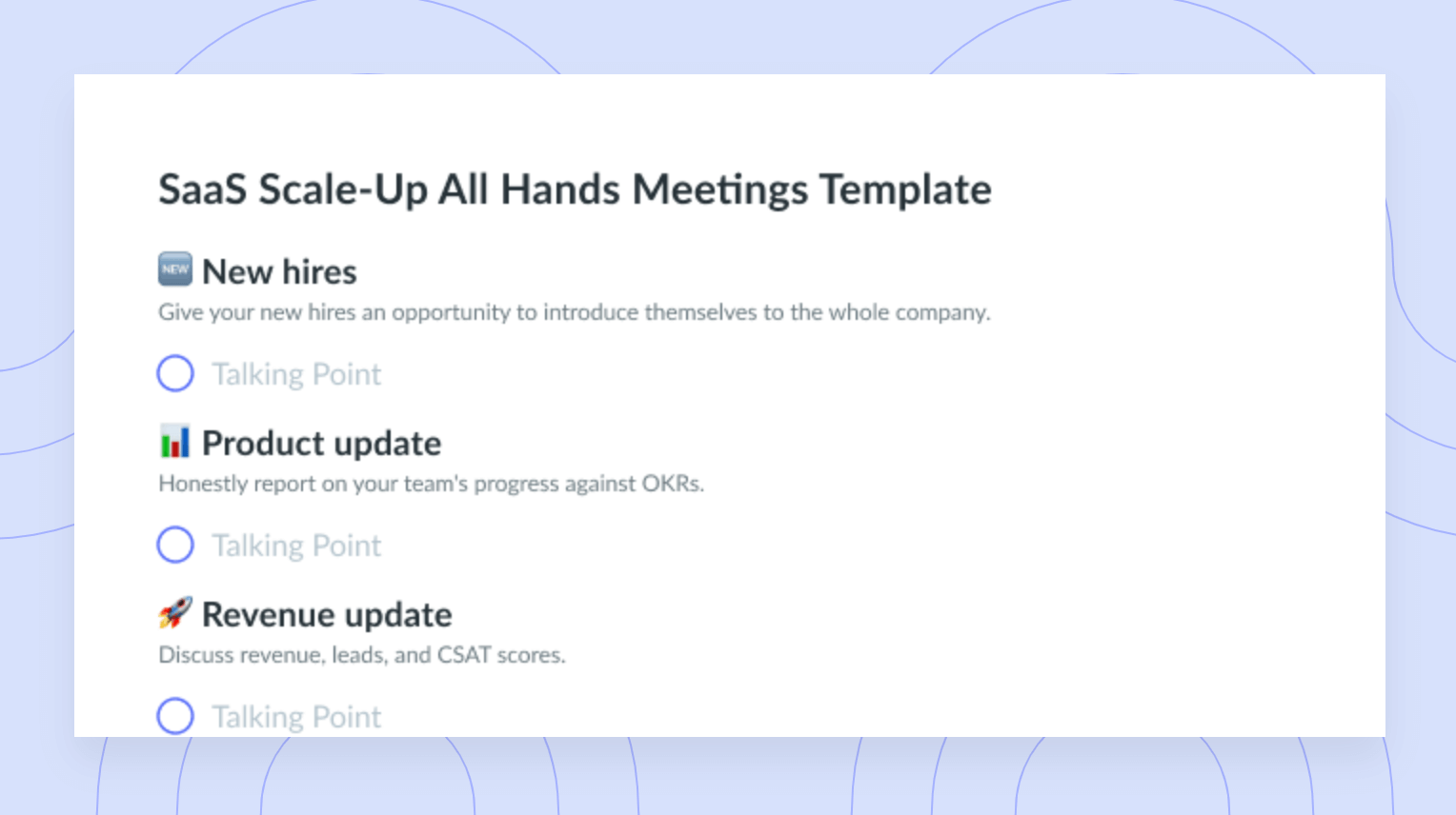 SaaS Scale-Up All Hands Meeting Template