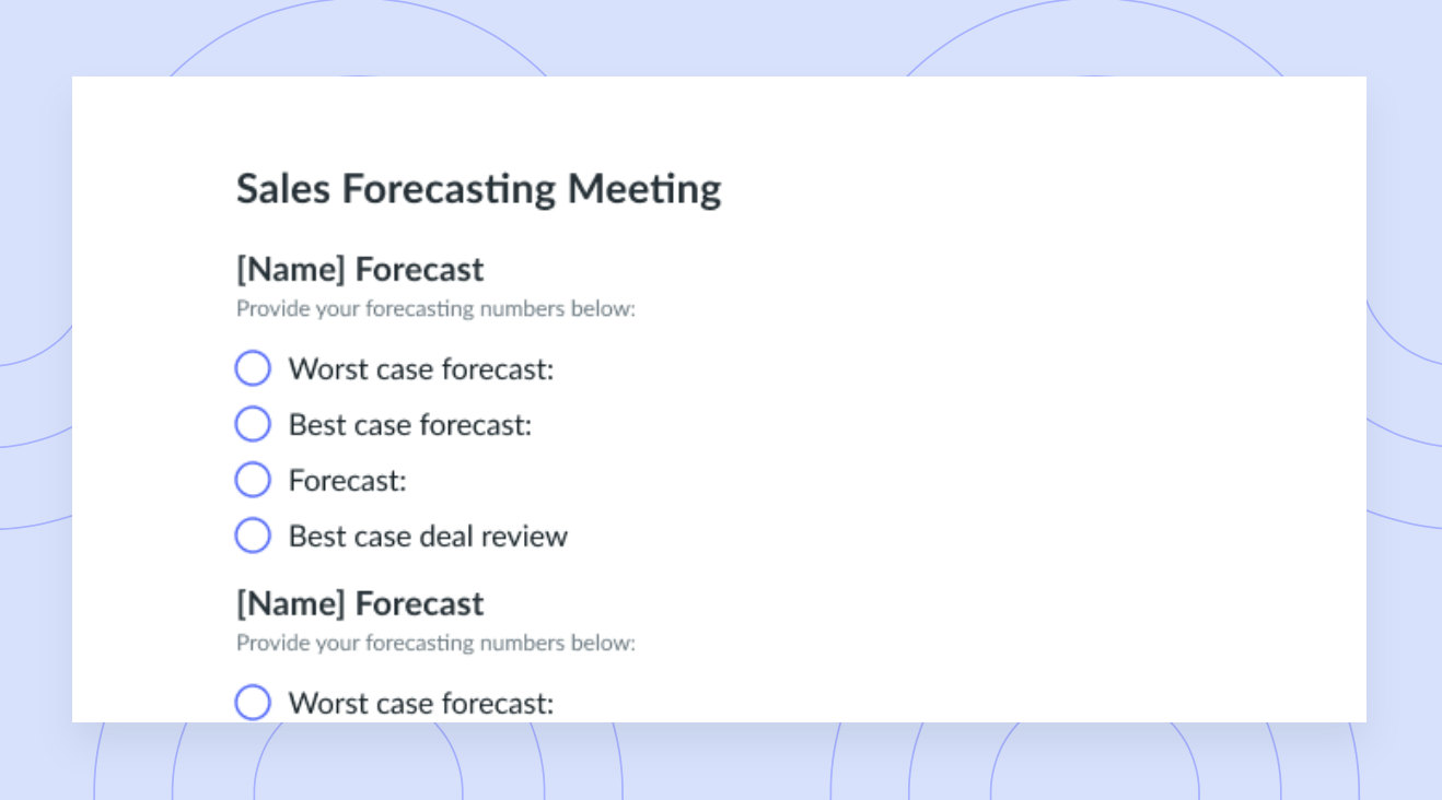 Sales Forecasting Meeting Template