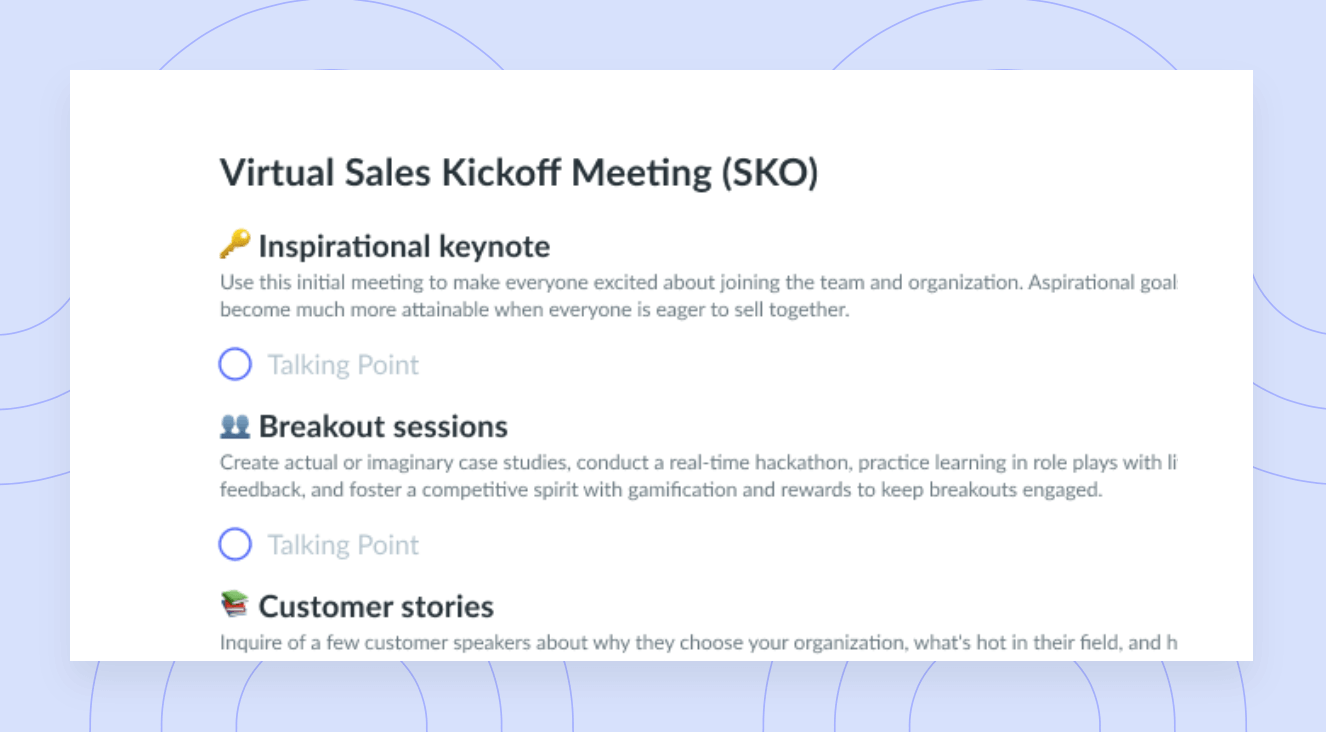Virtual Sales Kickoff Agenda (SKO)