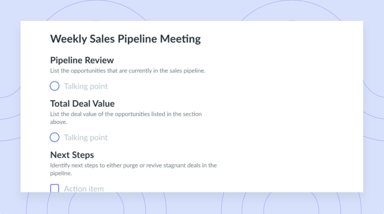 Weekly Sales Pipeline Meeting Template