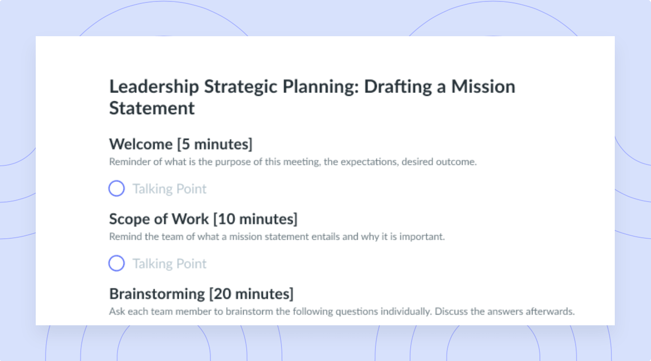 Leadership Strategic Planning: Drafting a Mission Statement Template