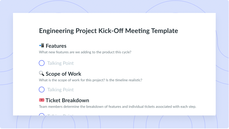 Engineering Project Kick-Off Meeting Template