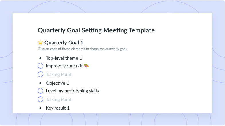 employee goal setting template