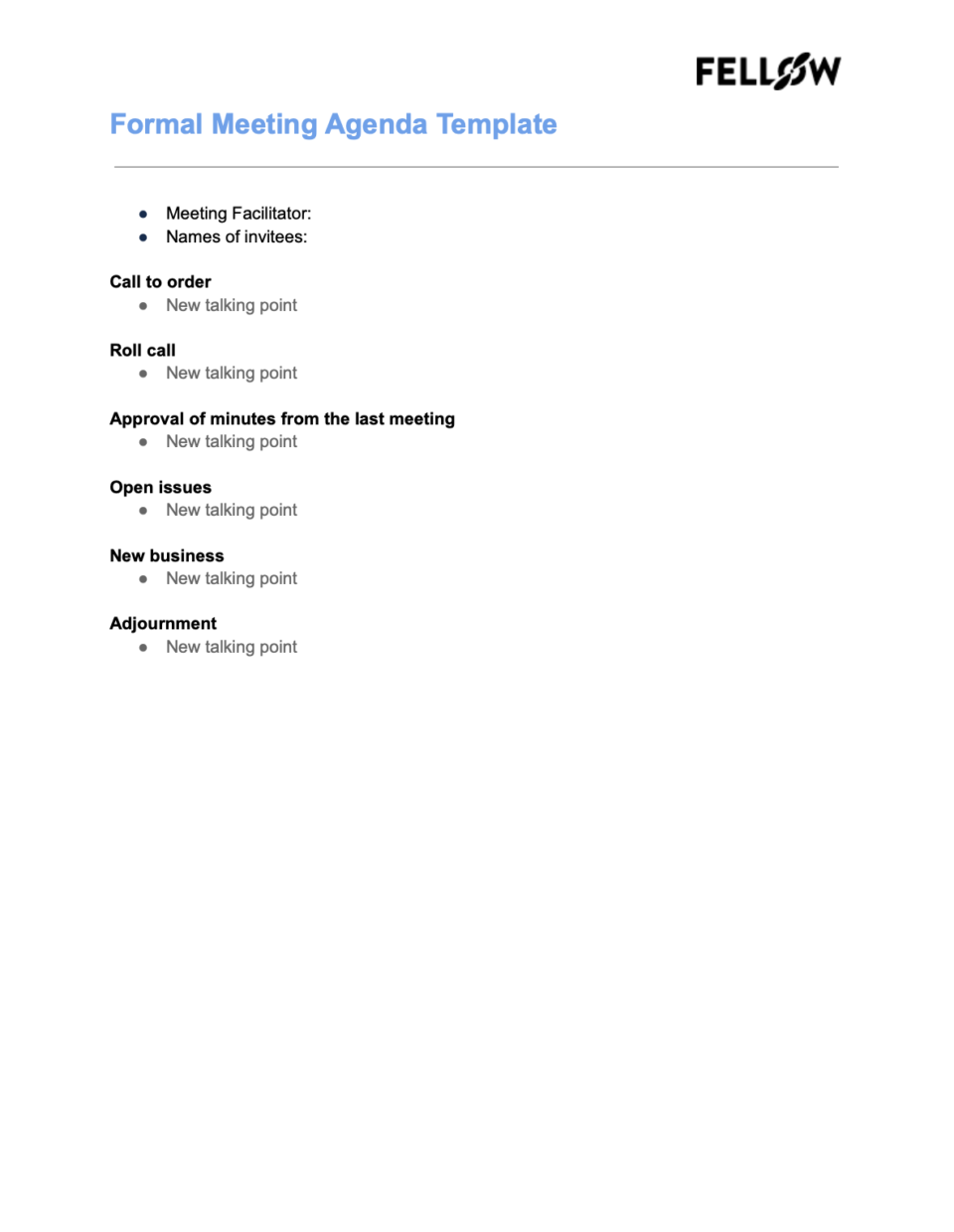 19 Google Docs Meeting Agenda Templates (+Alternative) | Fellow