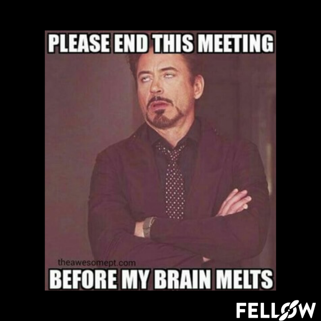 exhausted meeting agenda meme
