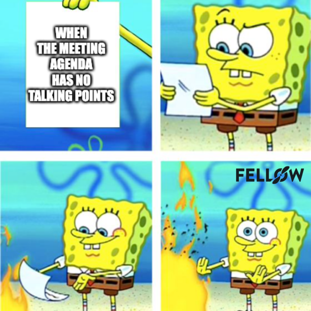 Sponge bob meeting agenda meme