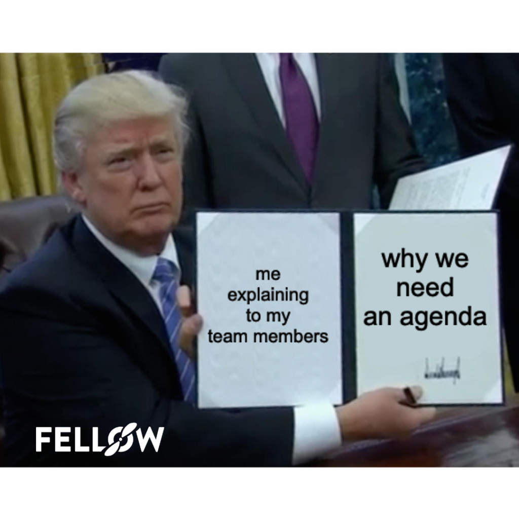 Donald Trump meeting agenda meme