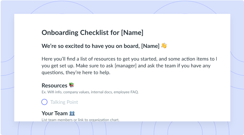 Onboarding Checklist for New Employees