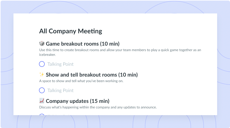 All Company Meeting Template