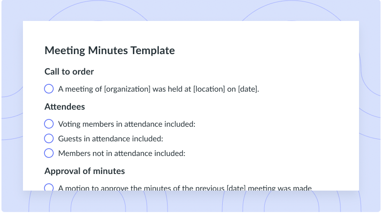 Meeting Minutes Template Fellow app